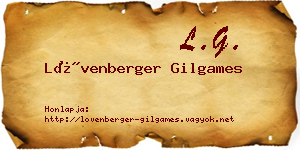 Lövenberger Gilgames névjegykártya